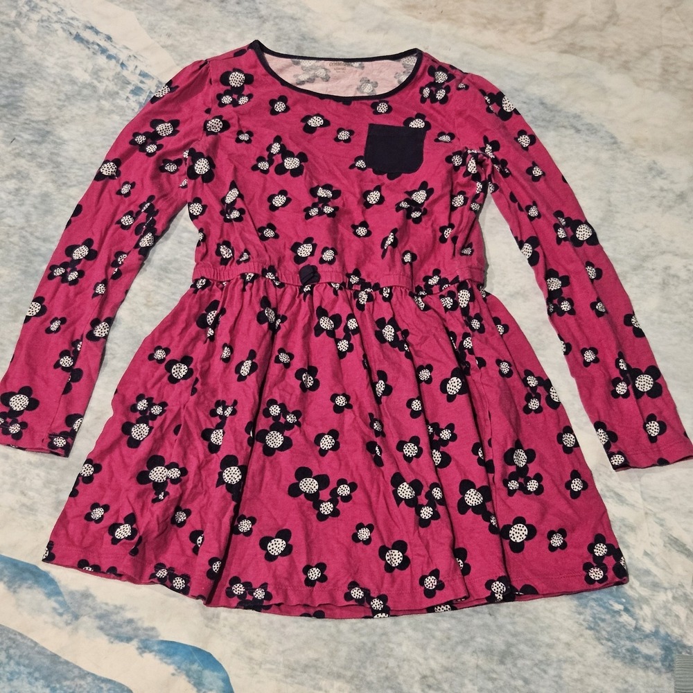 Gymboree Girls Size 10-12 Fuchsia Floral Long Sleeve Dress